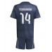 Real Madrid Aurelien Tchouameni #14 Bortedraktsett Barn 2025-26 Korte ermer (+ Korte bukser)